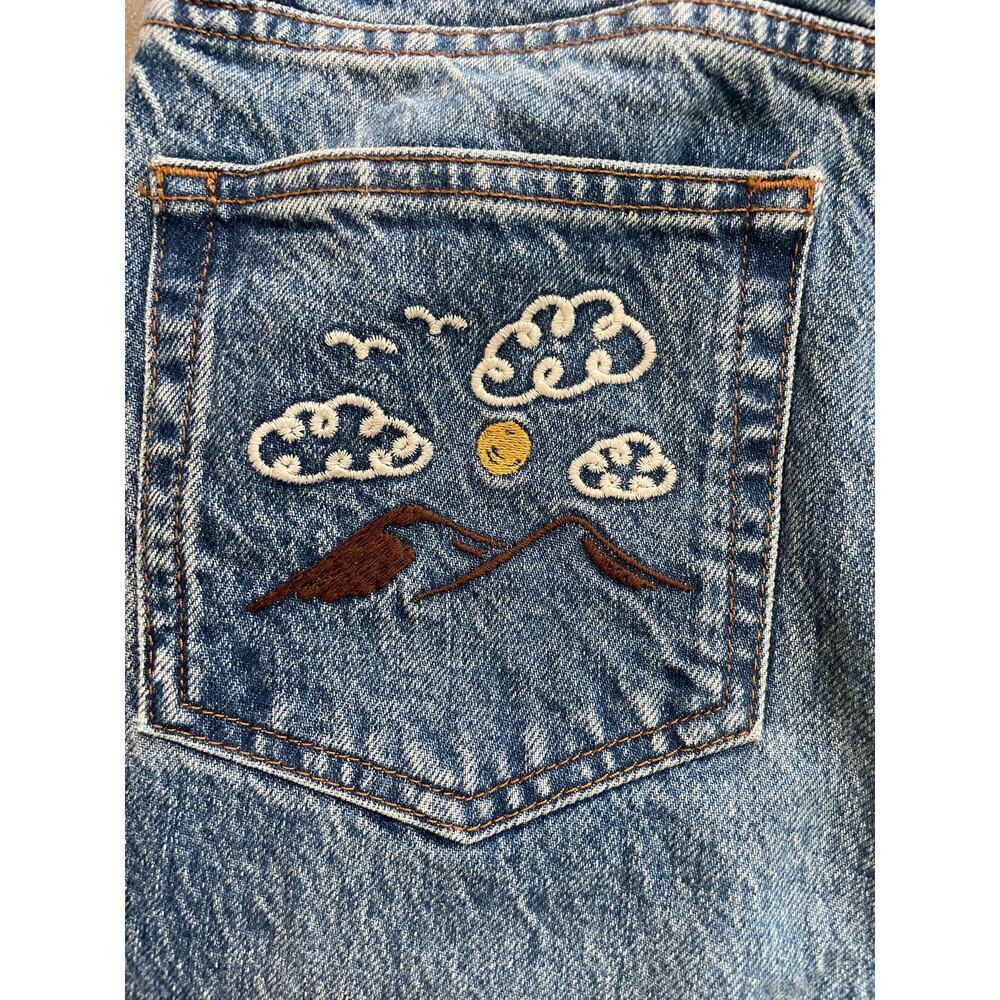 Reformation Handcrafted Embroidered Jeans 27 - Picture 9 of 13